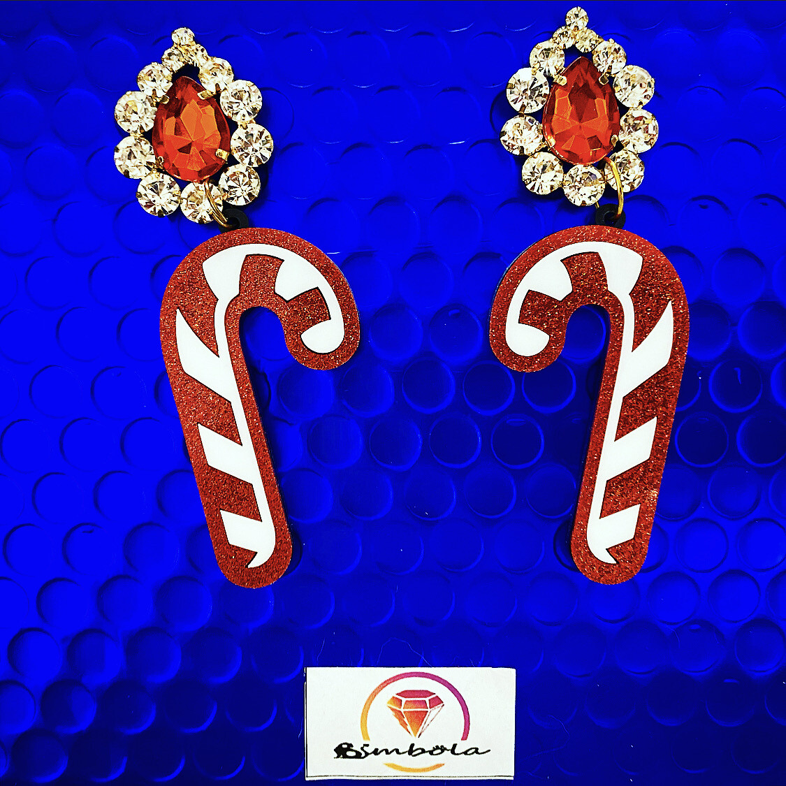 Pendientes Navidad Christmas earrings Freak earrings acrilic earrings bastón caramelo candy