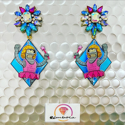 PENDIENTES ROBOT EARRINGS FUNNY EARRINGS pendientes BEND Pendientes FUTURAM GENDER 