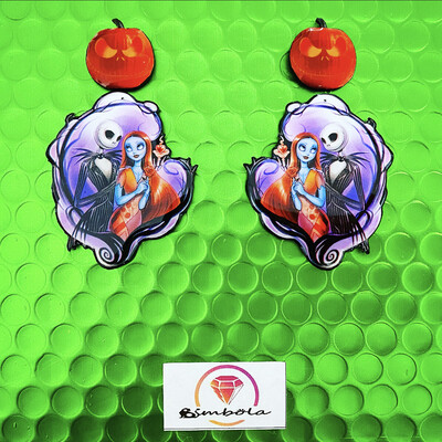 PENDIENTES JACK SALLY PENDIENTES TIM BURTON EARRINGS NIGHTMARE BEFORE CHRISTMAS EARRINGS PENDIENTES HALLOWEEN EARRINGS PESADILLA ANTES DE NAVIDAD