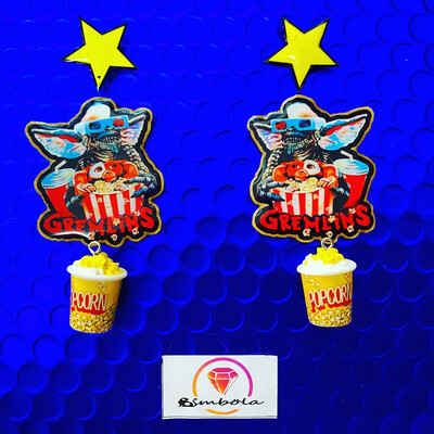 Pendientes Gremlins earrings pop korn palomitas 