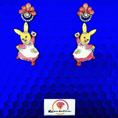 PENDIENTES CONEJITA EARRINGS FUNNY EARRINGS HANDMADE EARRINGS RABBIT EARRINGS ALDEA DEL ARCE