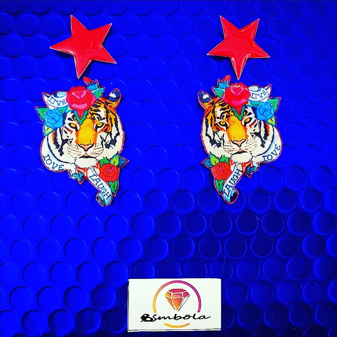 Pendientes tigre tiger earrings tattoo earrings pendientes NENI’S custom design