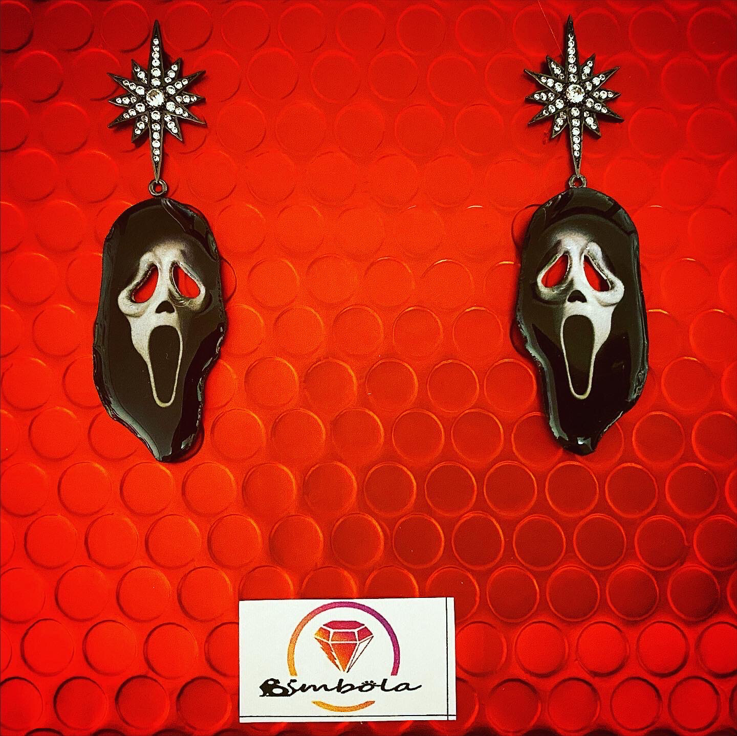 PENDIENTES SCREAM SCARY EARRINGS CARTOON EARRINGS HALLOWEEN PENDIENTES MÁSCARA MASK EARRINGS