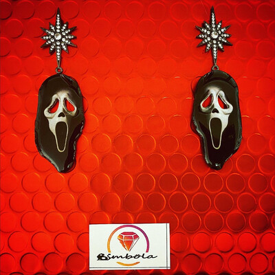 PENDIENTES SCREAM SCARY EARRINGS CARTOON EARRINGS HALLOWEEN PENDIENTES MÁSCARA MASK EARRINGS