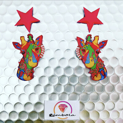 PENDIENTES JIRAFA JIRAFFE EARRINGS FUNNY EARRINGS HANDMADE EARRINGS CARTOON EARRINGS PENDIENTES NENI’S custom design