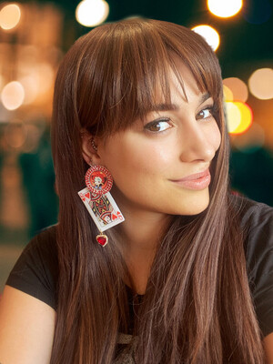 Pendientes Reina de corazones Alicia en el país de las maravillas earrings carta poker