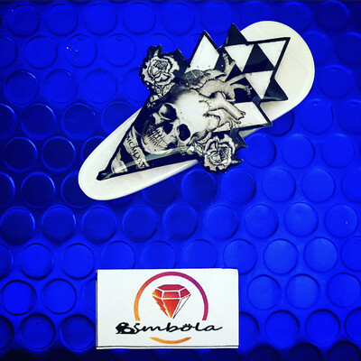 PASADOR DE PELO CLIP CABELLO HORQUILLA ADORNO SKULL CALAVERA