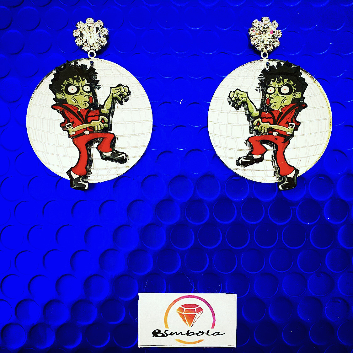 PENDIENTES MICHAEL EARRINGS PENDIENTES TRHILLER PENDIENTES ZOMBIE WOMAN EARRINGS HANDMADE DISCO Halloween