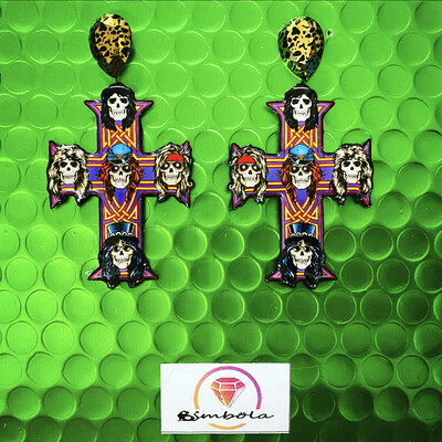 PENDIENTES CRUZ CROSS GUNS ROSES pendientes rock EARRINGS pendientes CRUCES
