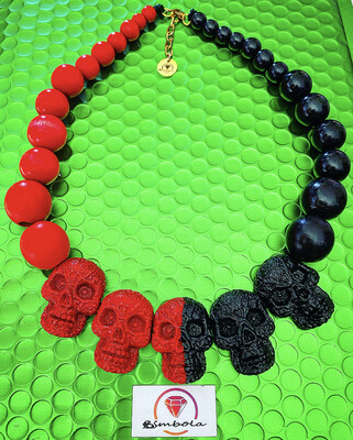 COLLAR CALAVERAS MAXICOLLAR ÉTNICO COLLAR PIN UP SKULL NECKLACE