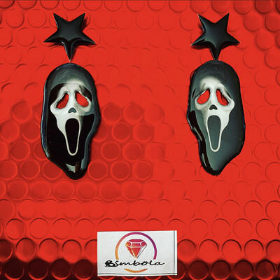 PENDIENTES SCREAM SCARY EARRINGS CARTOON EARRINGS HALLOWEEN PENDIENTES MÁSCARA MASK EARRINGS