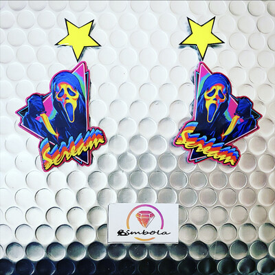 PENDIENTES SCREAM EARRINGS FUNNY EARRINGS HANDMADE EARRINGS CARTOON EARRINGS HALLOWEEN 