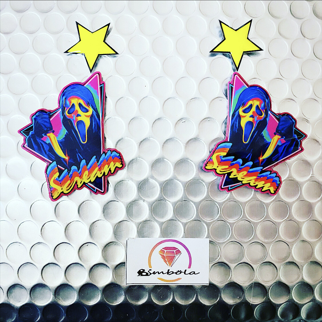 PENDIENTES SCREAM EARRINGS FUNNY EARRINGS HANDMADE EARRINGS CARTOON EARRINGS HALLOWEEN 