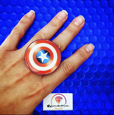 ANILLO CAPITÁN ANILLO AMÉRICA CAPTAIN RING AMERICA RING ADJUSTABLE RING CARTOON RING GIRL RING