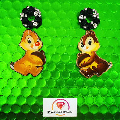 PENDIENTES CHIP Y CHOP EARRINGS FUNNY EARRINGS SQUIRREL EARRINGS DIBUJOS ANIMADOS ARDILLAS 