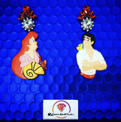 PENDIENTES SIRENITA ARIEL ERIC LITTLE MERMAID EARRINGS FUNNY EARRINGS HANDMADE EARRINGS
