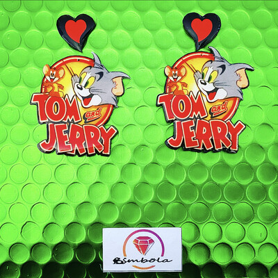 PENDIENTES TOM PENDIENTES JERRY EARRINGS FUNNY EARRINGS HANDMADE EARRINGS DIBUJOS ANIMADOS