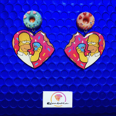 Pendientes Homer earrings pendientes rosquilla pendientes Simp pendientes dibujos animados cartoon earrings 