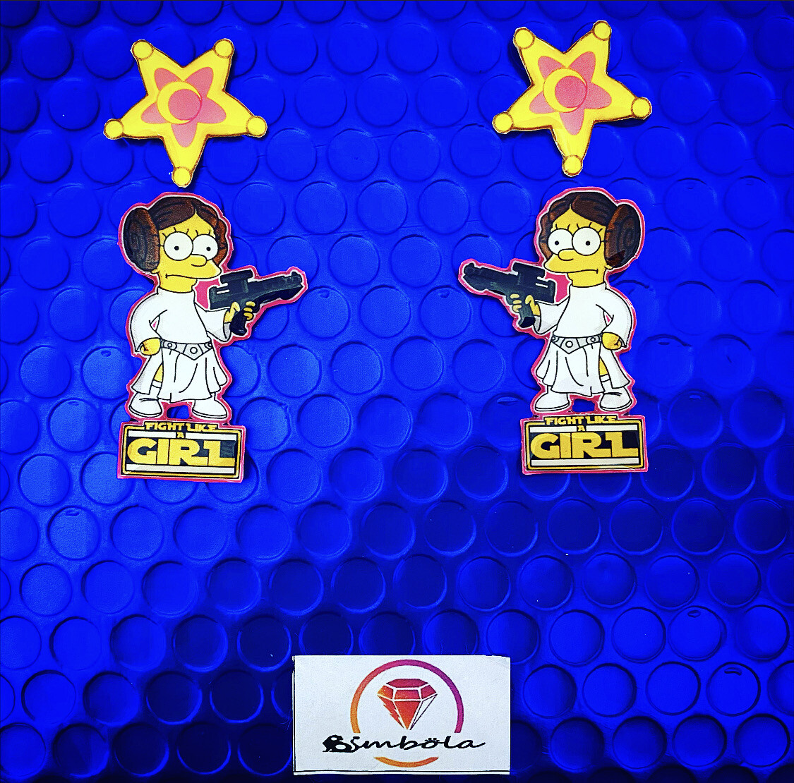 Pendientes Lis fight like a girl earrings pendientes Star earrings pendientes princesa Pendientes simp cartoon earrings Pendientes dibujos animados