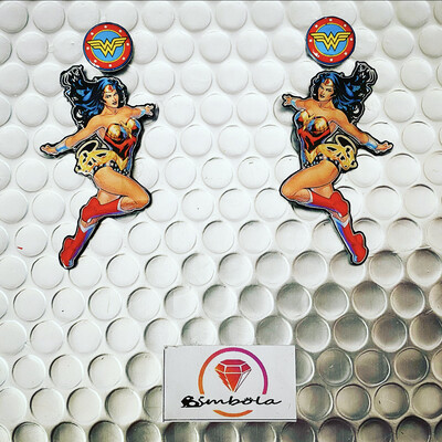 Pendientes mujer maravilla Wonder earrings Woman earrings pendientes Comics cartoon earrings