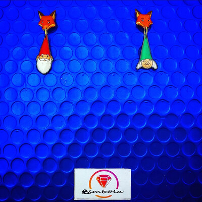 PENDIENTES DAVID GNOMO EARRINGS FUNNY HANDMADE CARTOON DIBUJOS ANIMADOS DAVID Y LISA BIMBOLITOS