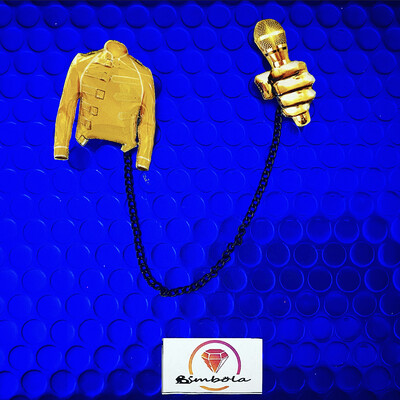 BI-PIN CHAQUETA AMARILLA YELLOW JACKET BROOCH DOUBLE PIN BROCHE DOBLE CADENA CHAIN MICRÓFONO MICROPHONE 