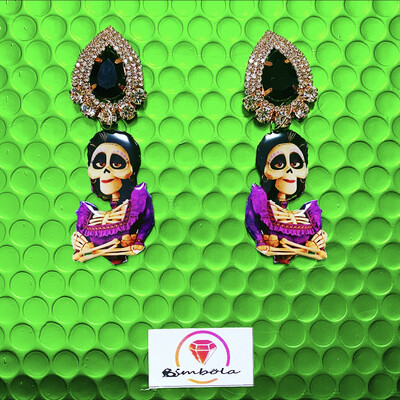 PENDIENTES IMELDA COCO EARRINGS FUNNY EARRINGS HANDMADE EARRINGS DIBUJOS ANIMADOS HALLOWEEN
