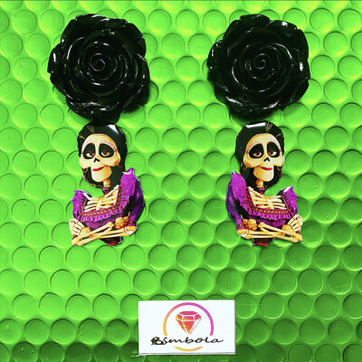 PENDIENTES IMELDA COCO EARRINGS FUNNY EARRINGS HANDMADE EARRINGS DIBUJOS ANIMADOS