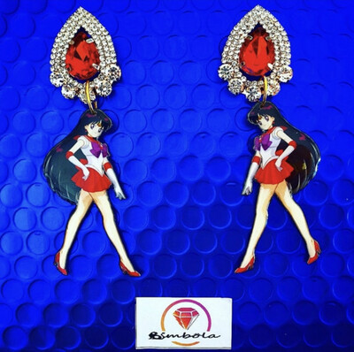Pendientes Sailor earrings Pendientes Guerrero Marte funny earrings manga anime moon