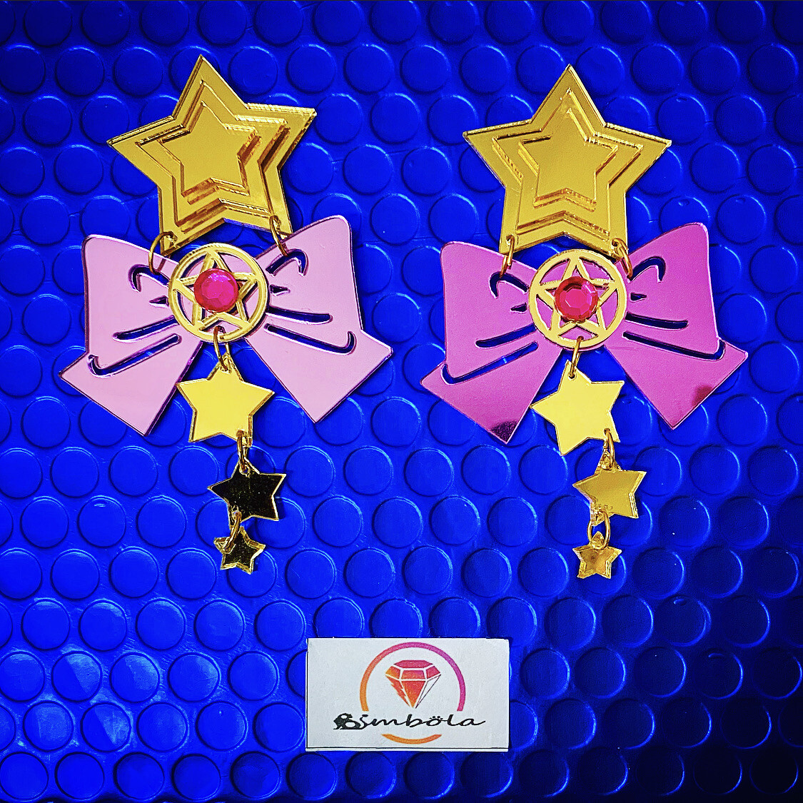 Pendientes Sailor pendientes Estrellas moon earrings freak earrings glitter earrings acrylic earrings stars earrings Pendientes metacrilato manga anime Pendientes lazo