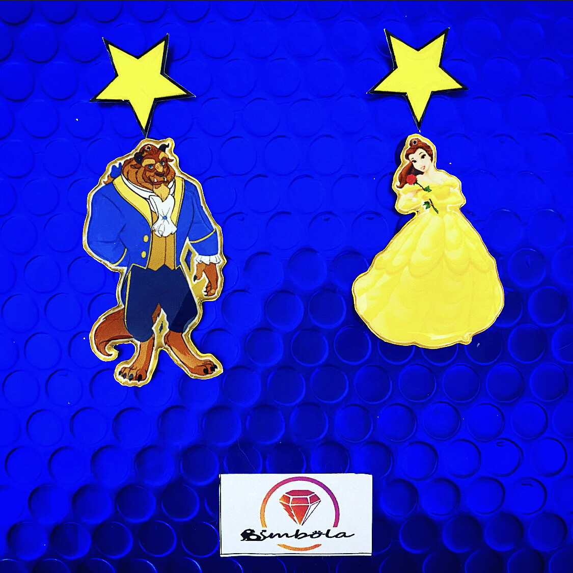 PENDIENTES BELLA PENDIENTES BESTIA BEAUTY BEAST EARRINGS pendientes dibujos animados cartoon earrings 