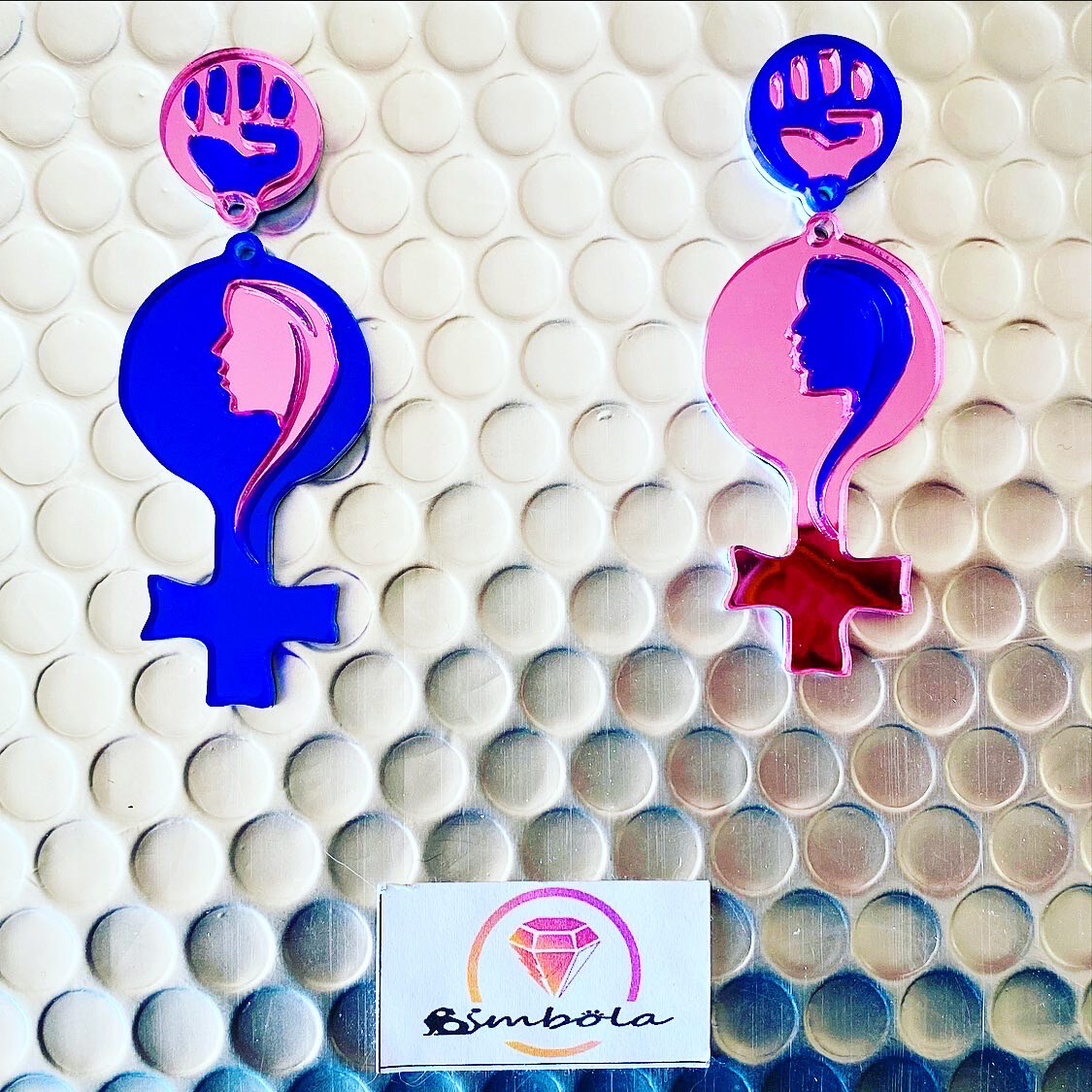 PENDIENTES 8M pendientes feministas EARRINGS FREAK ACRÍLICO  METACRILATO