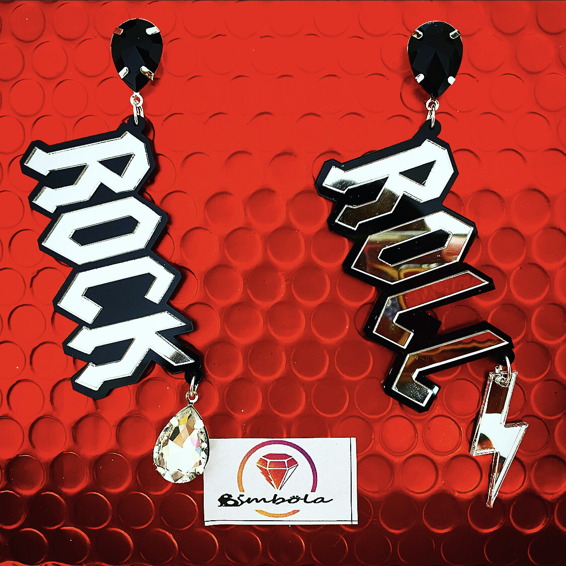 PENDIENTES ROCK ROLL EARRINGS PENDIENTES RAYO FUNNY EARRINGS ROCK EARRINGS metacrilato acrílico 