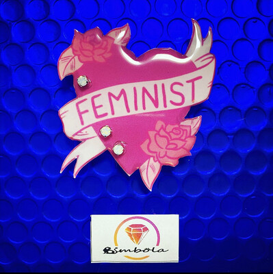 MAXIPIN  FEMINISTA PIN CORAZÓN FEMINIST 8M PIN SOLIDARIO ANABELLA