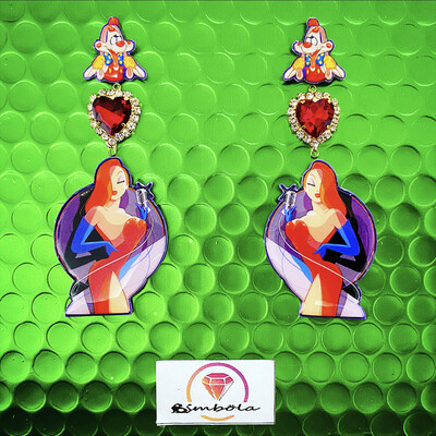 Pendientes Jessica Rabbit earrings pin up 