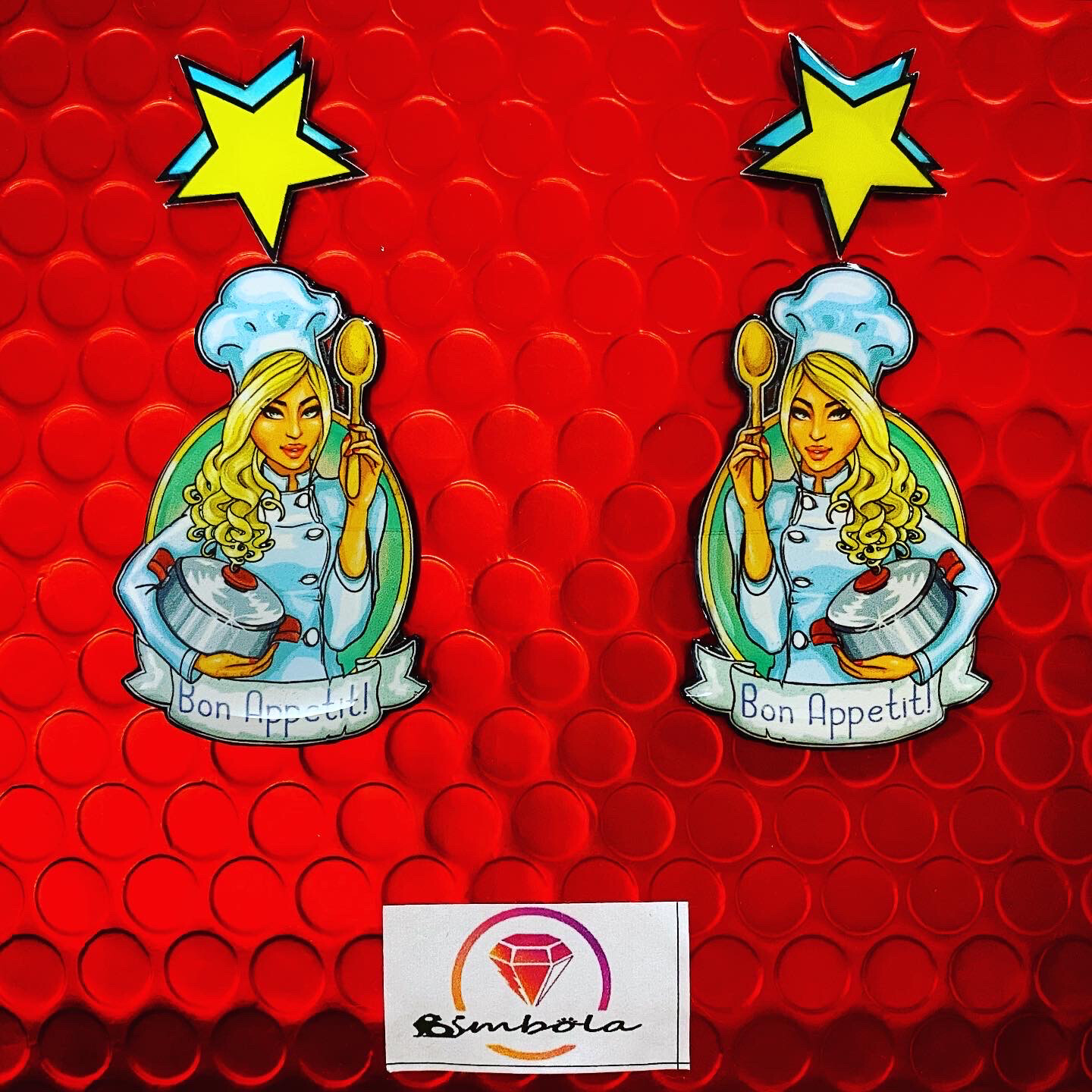 Pendientes Chef earrings pin up pendientes cocinera