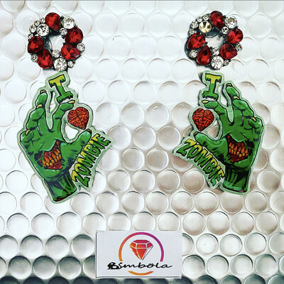 PENDIENTES ZOMBIE EARRINGS PENDIENTES MANO ZOMBIE HAND EARRINGS HALLOWEEN EARRINGS EXCLUSIVE DESIGN ENTE SHOP Halloween 