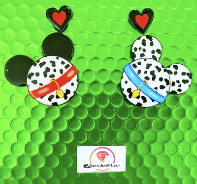PENDIENTES DÁLMATA EARRINGS FUNNY EARRINGS HANDMADE EARRINGS DIBUJOS ANIMADOS DALMATAS 