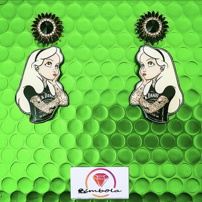PENDIENTES MODERN ALICE IN WONDERLAND earrings Pendientes Alicia en el país de las maravillas tattoo