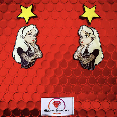PENDIENTES MODERN ALICE IN WONDERLAND earrings Pendientes Alicia en el país de las maravillas tattoo