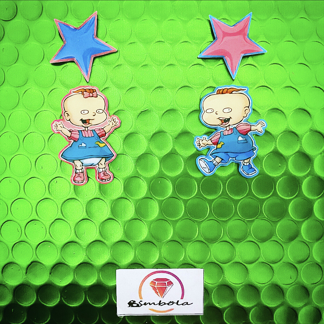 PENDIENTES RUGRA FUNNY EARRINGS CARTOON EARRINGS DIBUJOS ANIMADOS GEMELOS PHIL Y LIL