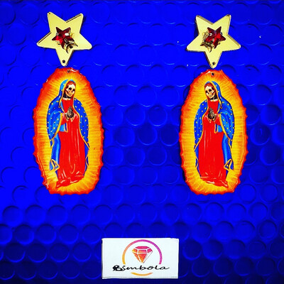 PENDIENTES SANTA MUERTE PENDIENTES GUADALUPE EARRINGS HALLOWEEN EARRINGS EXCLUSIVE DESIGN ENTE SHOP VIRGEN