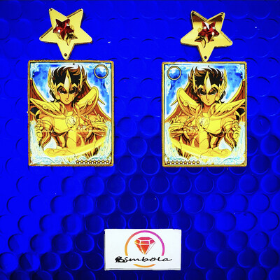 Pendientes caballero pendientes zodiaco saint earrings manga anime pendientes reversibles pendientes pegaso Pegasus earrings Sagitario Aioros 