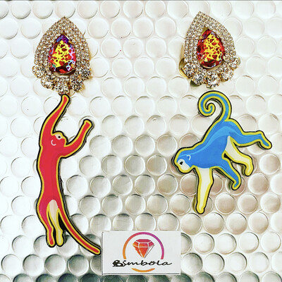 PENDIENTES MONO MONKEY EARRINGS HANDMADE CARTOON EARRINGS TROPICAL