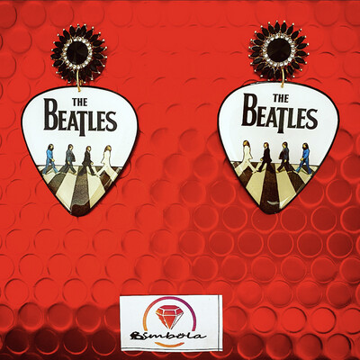 Pendientes rockeros pendientes púa rock earrings pendientes Beatl earrings handmade earrings glitter earrings spike earrings pua 