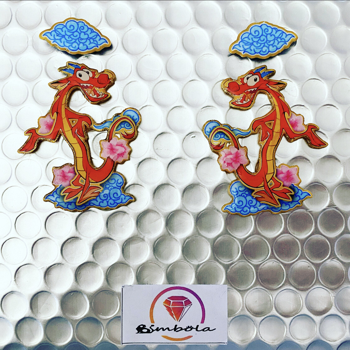 Pendientes Mushu earrings pendientes Mulán pendientes Mulan earrings pendientes nube japonesa 