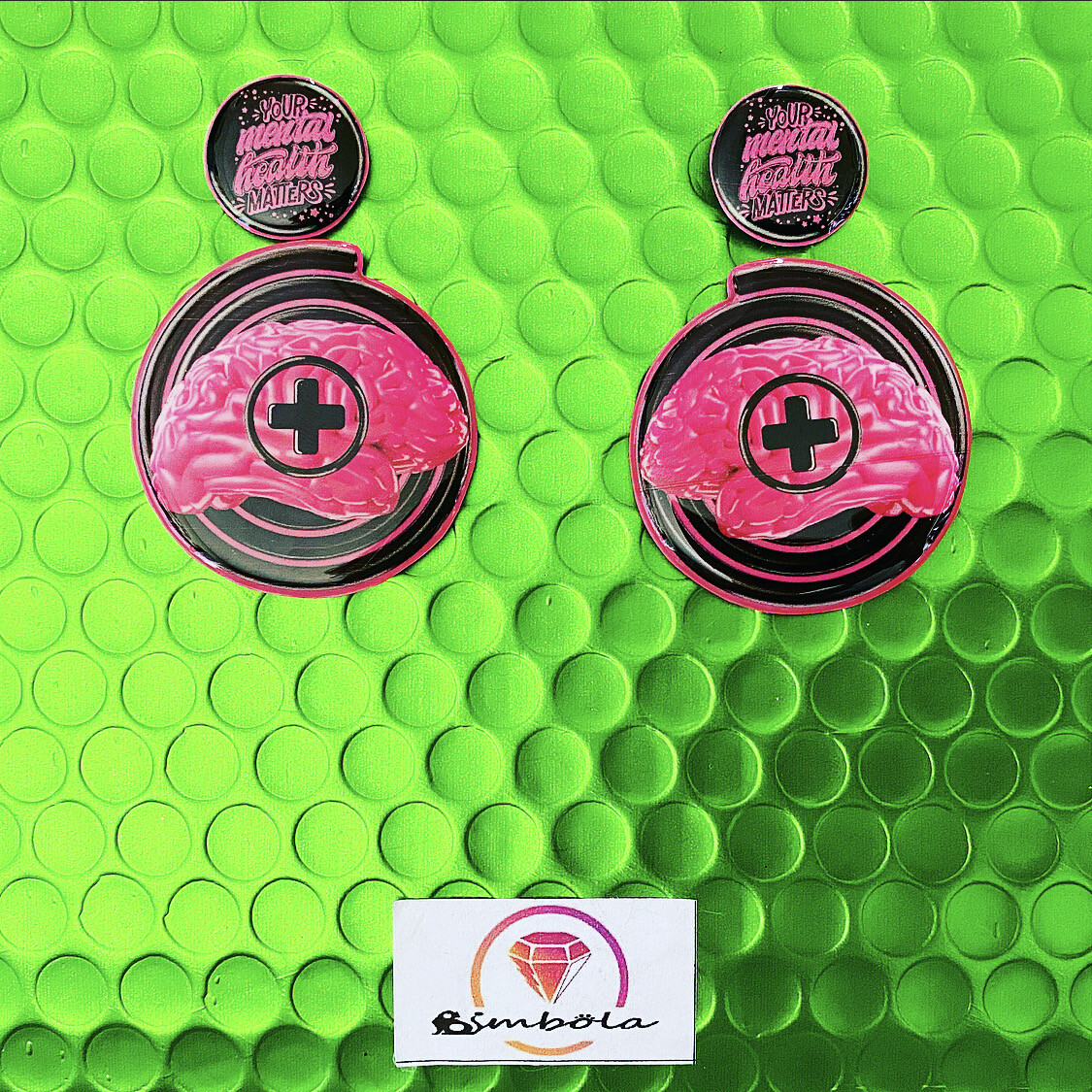Pendientes cerebro pendientes Salud mental importa mental health matters earrings 