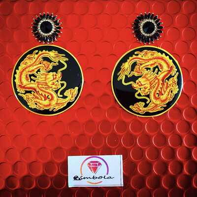 PENDIENTES DRAGÓN DRAGON EARRINGS FUNNY EARRINGS HANDMADE EARRINGS CARTOON EARRINGS PENDIENTES TATTOO