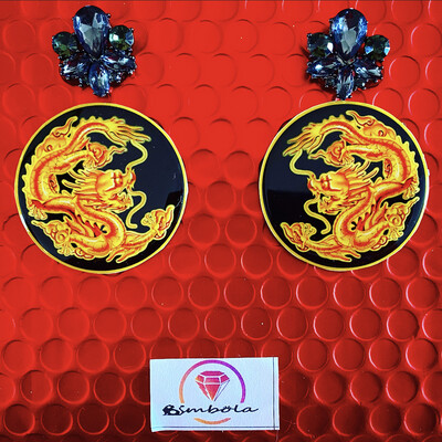 PENDIENTES DRAGÓN DRAGON EARRINGS FUNNY EARRINGS HANDMADE EARRINGS CARTOON EARRINGS PENDIENTES TATTOO
