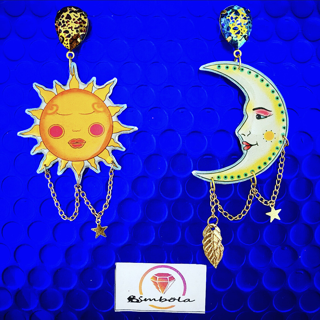 Pendientes Sol pendientes Luna Pendientes pin up earrings pendientes tattoo earrings TURBANTES MUTANTES design pendientes old school earrings